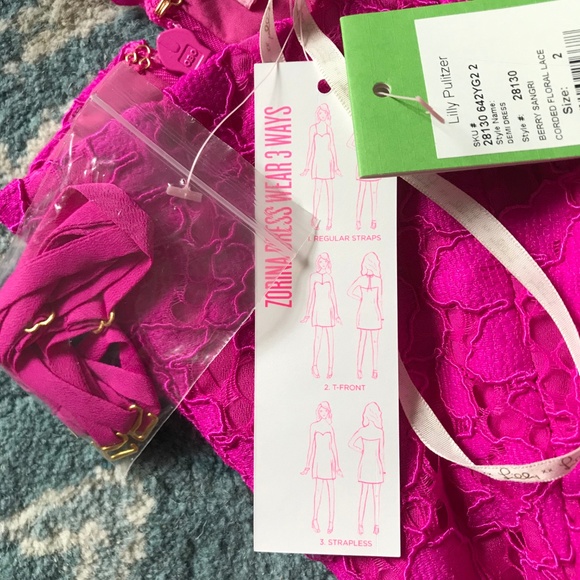 SOLD! LILLY PULITZER Demi Dress Berry Sangri Pink - Picture 6 of 8